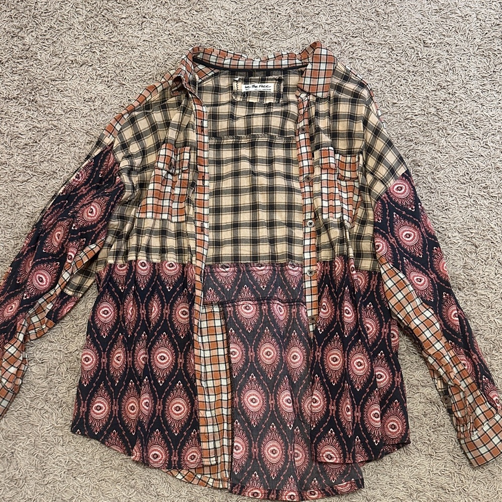 We The Free Multicolor Patchwork Button-Up Shirt - image 1